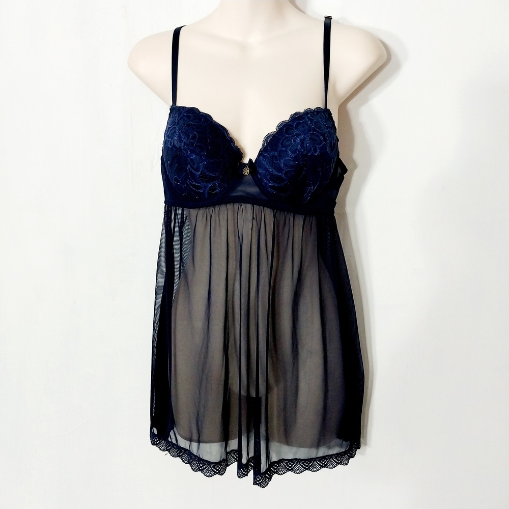 🔵BOGO FREE🔵 Babydoll Chemise Lingerie Negligee Lace Sheer  Sz M